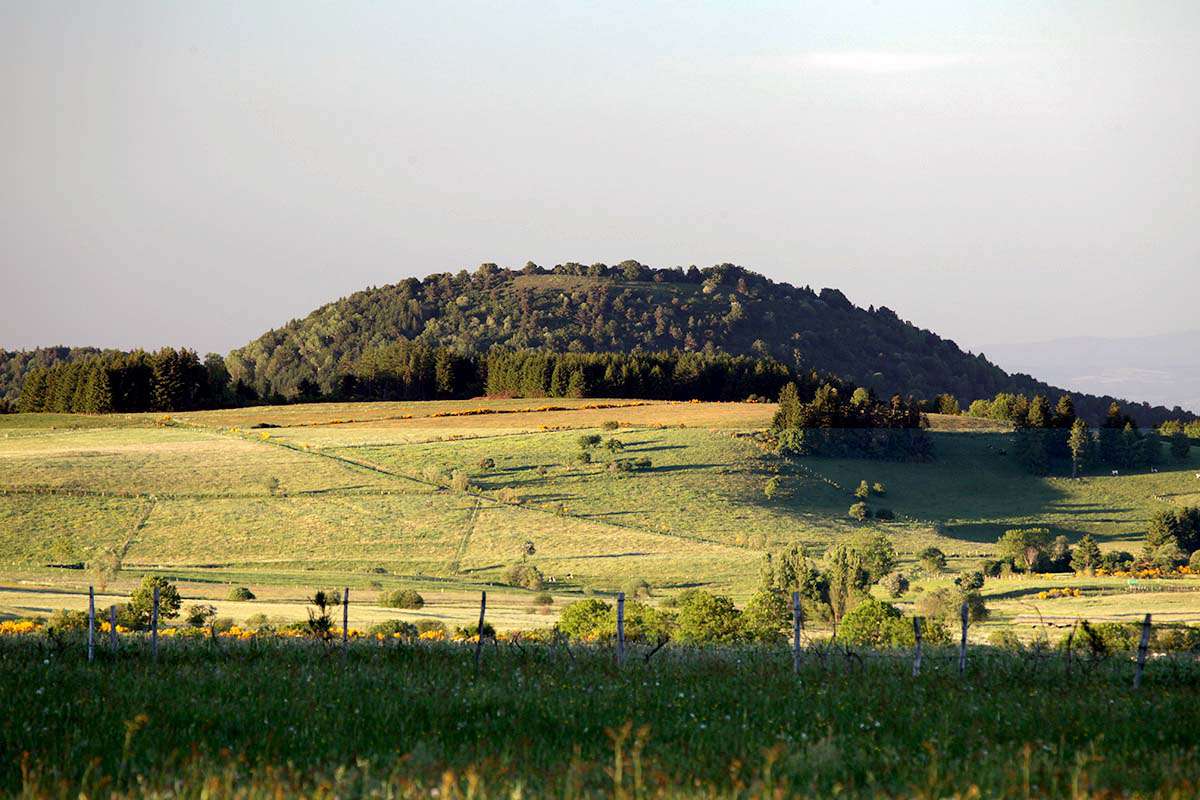 puy de Vichatel, panorama exceptionnel sur la partie sud de la Chaîne des Puys.